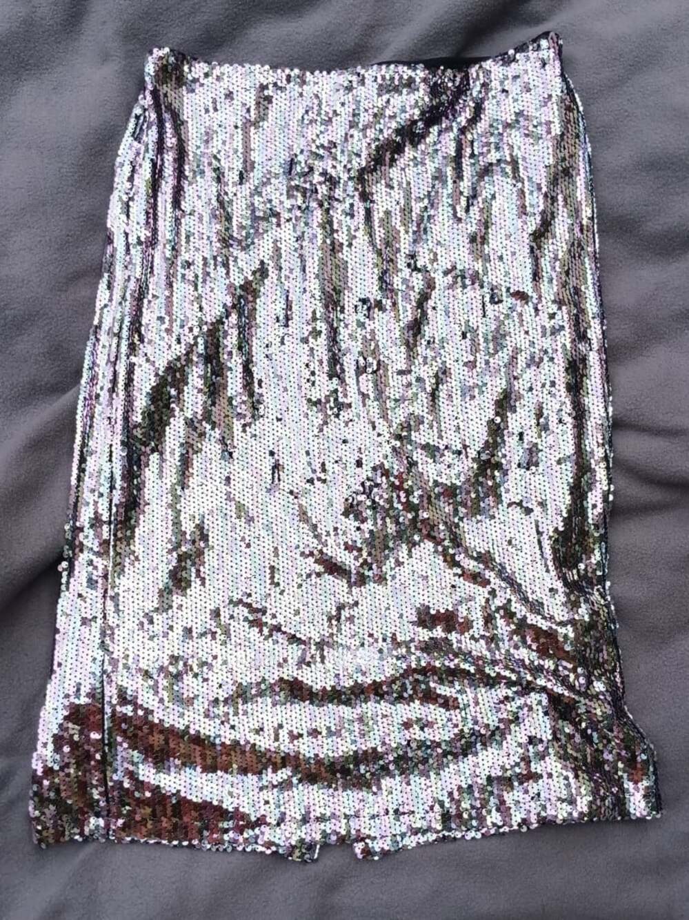 Soho New York & Co Medium Sequin Multi Color Midi Skirt Holiday Party Glam
